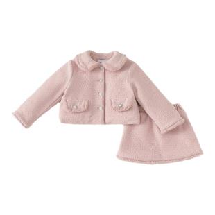 INSbobo童装女童套装冬季新款儿童棉服外套半身裙女孩小香风衣服