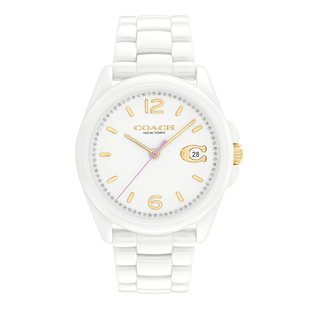 COACH蔻驰陶瓷手表彩色时针日历款时尚高级女士送女生情人节礼物