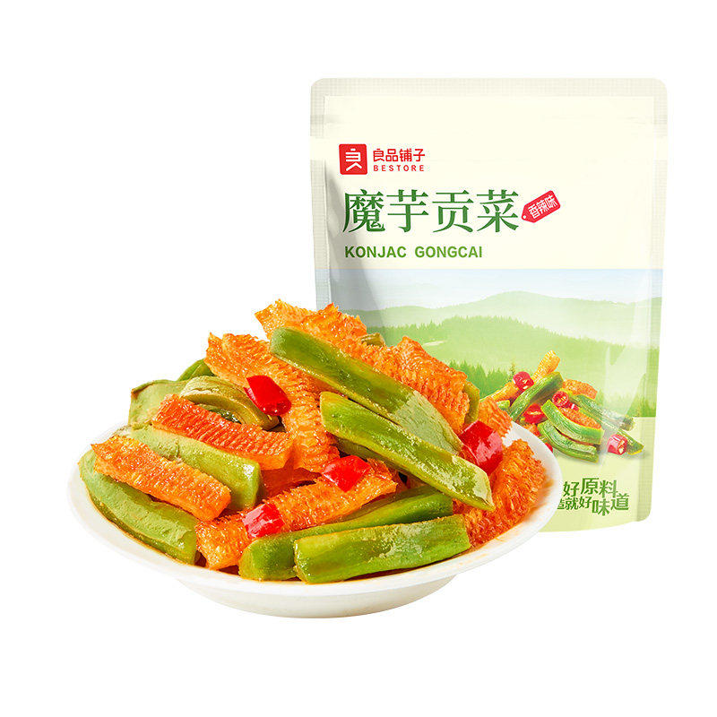 良品铺子魔芋贡菜香辣魔芋爽素毛肚零食