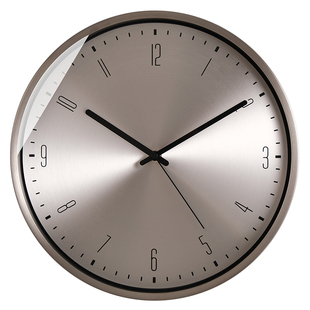 TQJ简约轻奢不锈钢挂钟客厅家用挂墙时钟表卧室静音创意石英钟表