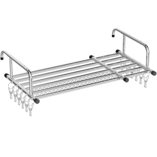 比人阳台晾衣神器护栏高层窗外晾衣架窗户置物架窗台伸缩晒鞋架子