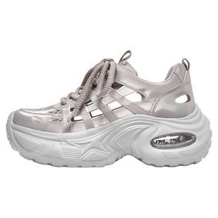 LeeCooper厚底老爹鞋女夏薄款透气镂空凉鞋轻便软底超轻增高运动