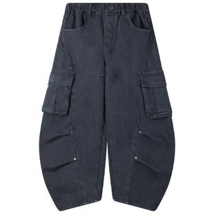 MUCMUKN【神裤2.0】潮牌街头百搭弯刀裤工装牛仔裤加绒男童冬新款