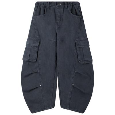 MUCMUKN【神裤2.0】潮牌街头百搭弯刀裤工装牛仔裤加绒男童冬新款