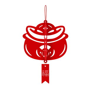 2026马年新年装饰绿植挂件氛围布置乔迁发财树盆景福字小灯笼挂饰