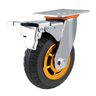 万向拖车滑轮34568寸轮子重型手推车静音轮橡胶脚轮板车车轮承重