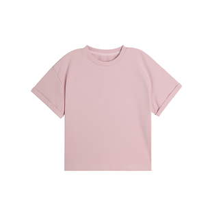 布丁哈鲁童装春装女童休闲2026春秋新款儿童百搭圆领短袖洋气T恤