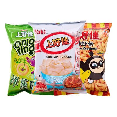 【上好佳】30g大包鲜虾片洋葱圈粟米条休闲儿童年膨化小吃零食品