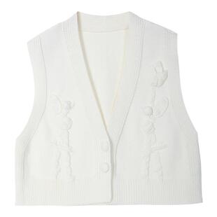西町村屋背心女百搭春季款设计感文艺法式钩花外穿背心FC7222627