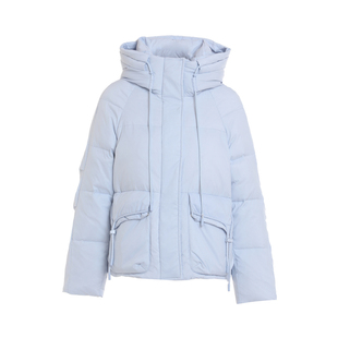 经典故事品牌2025新款连帽羽绒服短款女冬季高端时髦白鸭绒面包服