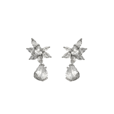 FRIDAY JEWELRY气质锆石满钻轻奢气质百搭流苏造型耳环耳饰银针