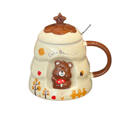 立体浮雕小熊带盖勺子圣诞树