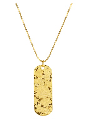 大版S925纯银~吉言碎冰牌项链~女