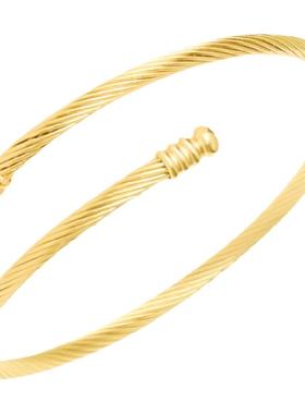 小众韩版钛钢18k金情侣手镯