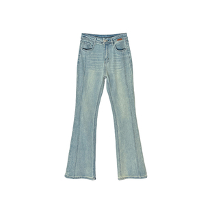 长腿生成器！~高腰微喇叭牛仔裤女2025秋冬新款加绒弹力显瘦长裤