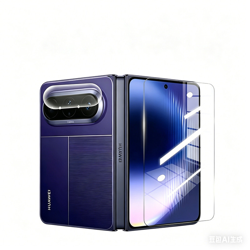 【顶配AR康宁】笛曼适用于华为puraxmax钢化膜外屏3d热弯阔折叠新款puraxmax镜头膜典藏版防窥膜无黑边内屏膜 - 白底图