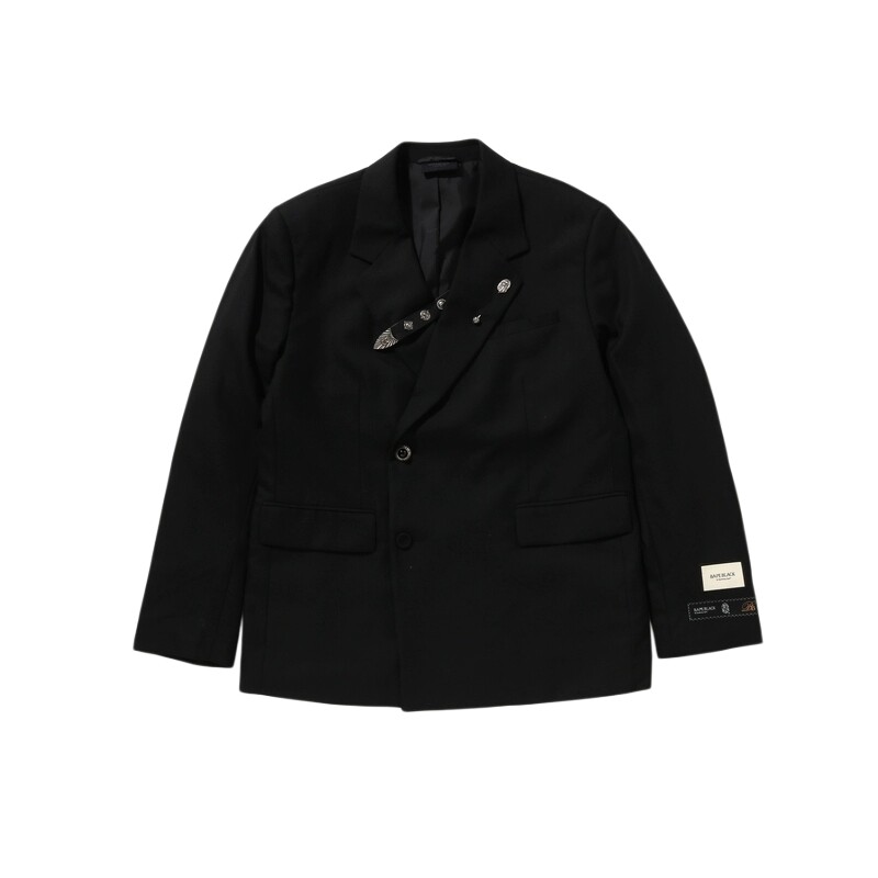 BAPEBLACK扣袢纯色西服西装外套
