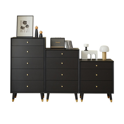 实木斗柜黑色现代简约
