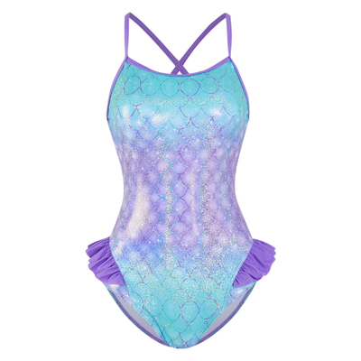 Naga swim泰式美人鱼闪亮三角渐变连体泳衣女可爱出片三角泳装