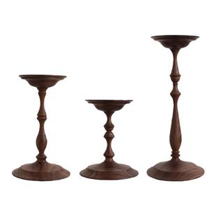 【福利款】imooo原创家居法式复古实木中古烛台摆件香薰蜡烛托台