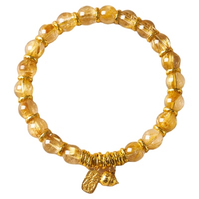 金发晶手串水晶转运珠招财手链