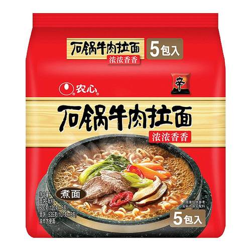 韩国农心石锅牛肉拉面速食食品夜宵泡面方便面上海汤面韩式辛拉面