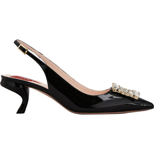 【新年礼物】Roger Vivier/RV女鞋Virgule饰扣小猫跟高跟尖头单鞋