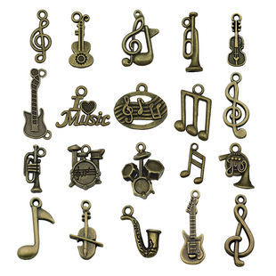 古青音符音乐乐器创意手工diy合金饰品配件项链手链耳环吊坠挂件
