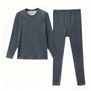 格凯男士加厚澳洲羊毛蚕丝发热保暖内衣 青年320克磨毛秋衣秋裤套