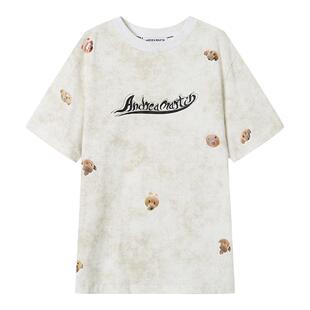 【王昶同款】ANDREA MARTIN蜡染面包小狗趣味印花纯棉T恤