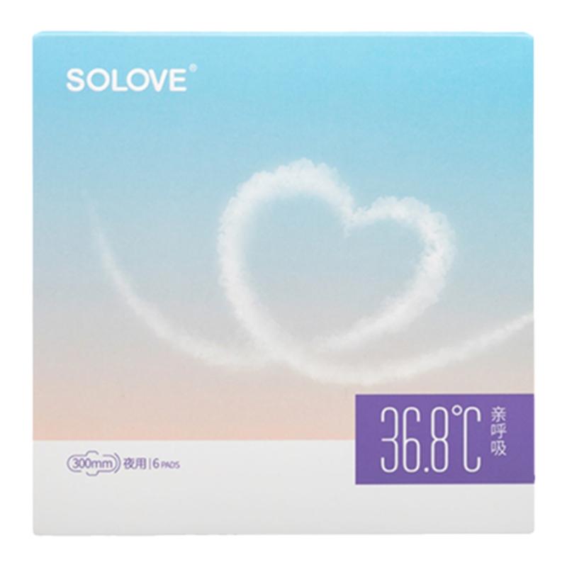 solove米菲亲呼吸夜用卫生巾300超薄型透气防侧漏姨妈巾整箱20盒