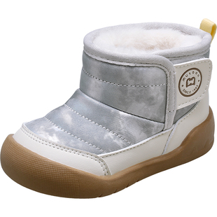 牧童宝宝学步鞋2025冬季新款男童软底稳护雪地靴加绒保暖女童靴子