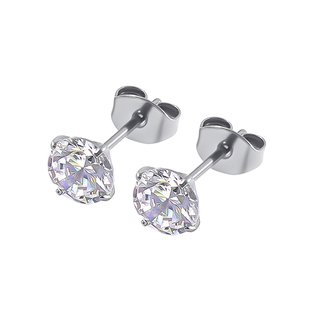 钛合金耳钉医用材质养耳洞小巧插针式蝴蝶扣绝美爆闪耳骨钉免摘款