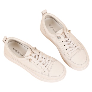 奥康 女鞋2026春季新款休闲浅口单鞋百搭软底不累脚小白鞋N