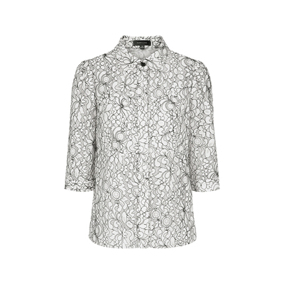 MARYLING黑白撞色蕾丝衬衣