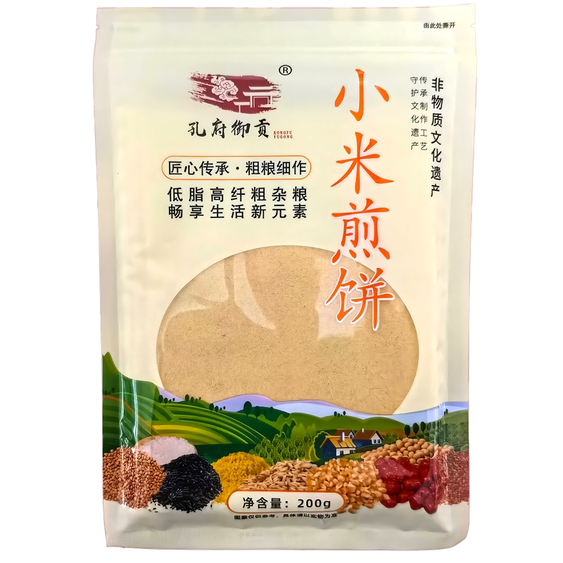 孔府御贡粗杂粮煎饼低脂无糖精饱腹常温即食健康学生早餐懒人卷饼