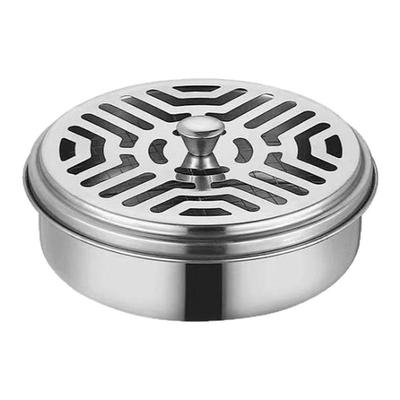 防火蚊香盒家用不锈钢蚊香盘带盖除蚊盒蚊香架子创意接灰盘蚊香炉