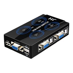VGA切换器KVM四进一出台式电脑笔记本共用鼠标键盘USB打印机高清显示器VGA视频共享器手动电子式带线4进1出口