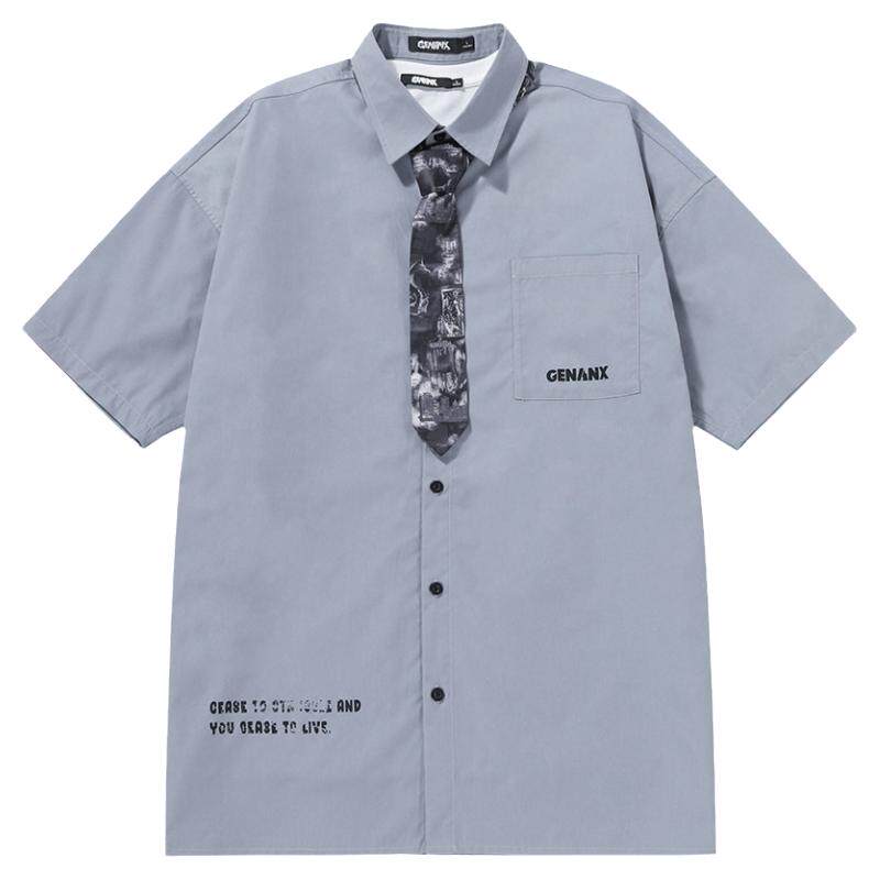 GENANX闪电潮牌短衬衫夏季新款