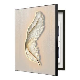 竖版轻奢电表箱装饰画新款羽毛电闸弱电强电配电盒遮挡免打孔挂画