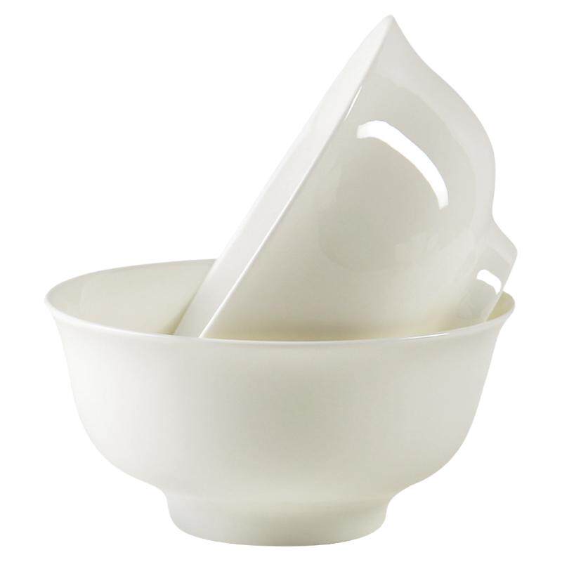纯白骨瓷金钟碗家用饭碗可微波炉