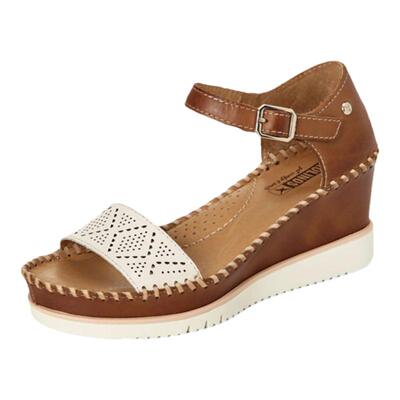 派高雁牛皮露趾高跟凉鞋