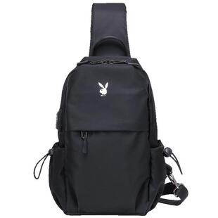 花花公子男士斜挎包休闲男包多功能胸包牛津布单肩包男款帆布背包