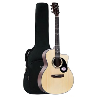 SAGA萨伽SF600吉他官方正品初学入门41寸40民谣电箱萨迦木吉他