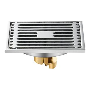 304不锈钢防臭地漏防虫加厚厨卫浴房大排量洗衣机下水道方形铜芯