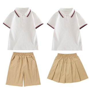 儿童POLO衫夏季t纯棉男童短袖T恤短裤小学生校服幼儿园班服定制lg