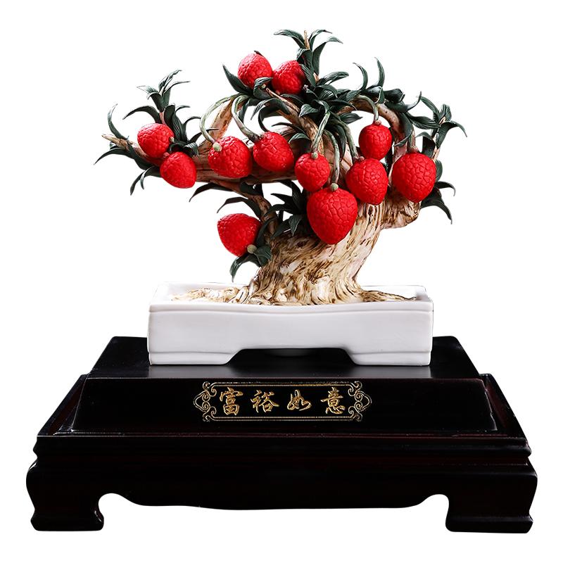 陶瓷鸿运当头摆件可定制祝福语