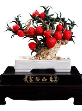 陶瓷鸿运当头摆件可定制祝福语