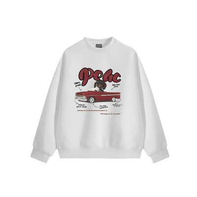 美式休闲重磅380g圆领男卫衣秋季