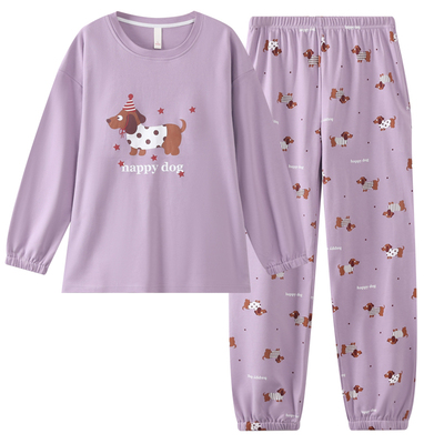 新款纯棉长袖加厚睡衣女春秋季